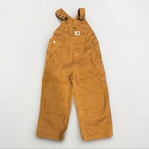 Carhartt Kids Overalls Tan Size 4 | Durable Workwear Outdoor Bib Pants
